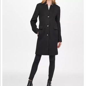 DKNY Women’s Walker coat single breasted, inverted notched collar (size/Large)
